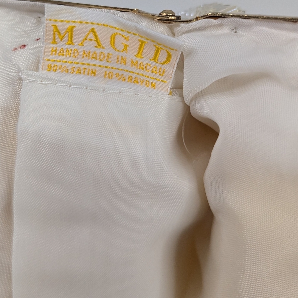 Magid White/Pastel Beaded Evening Bag Vintage 50s 60s Macau Handmade - Picture 8 of 15